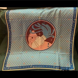 Zara astrology zodiac Aquarius silk scarf
